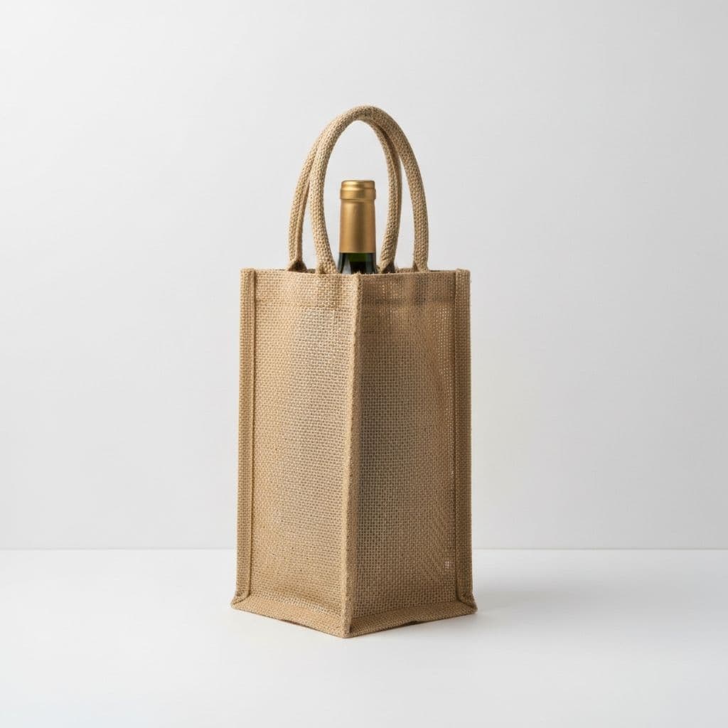 Single Bottle Jute Wine Bag
